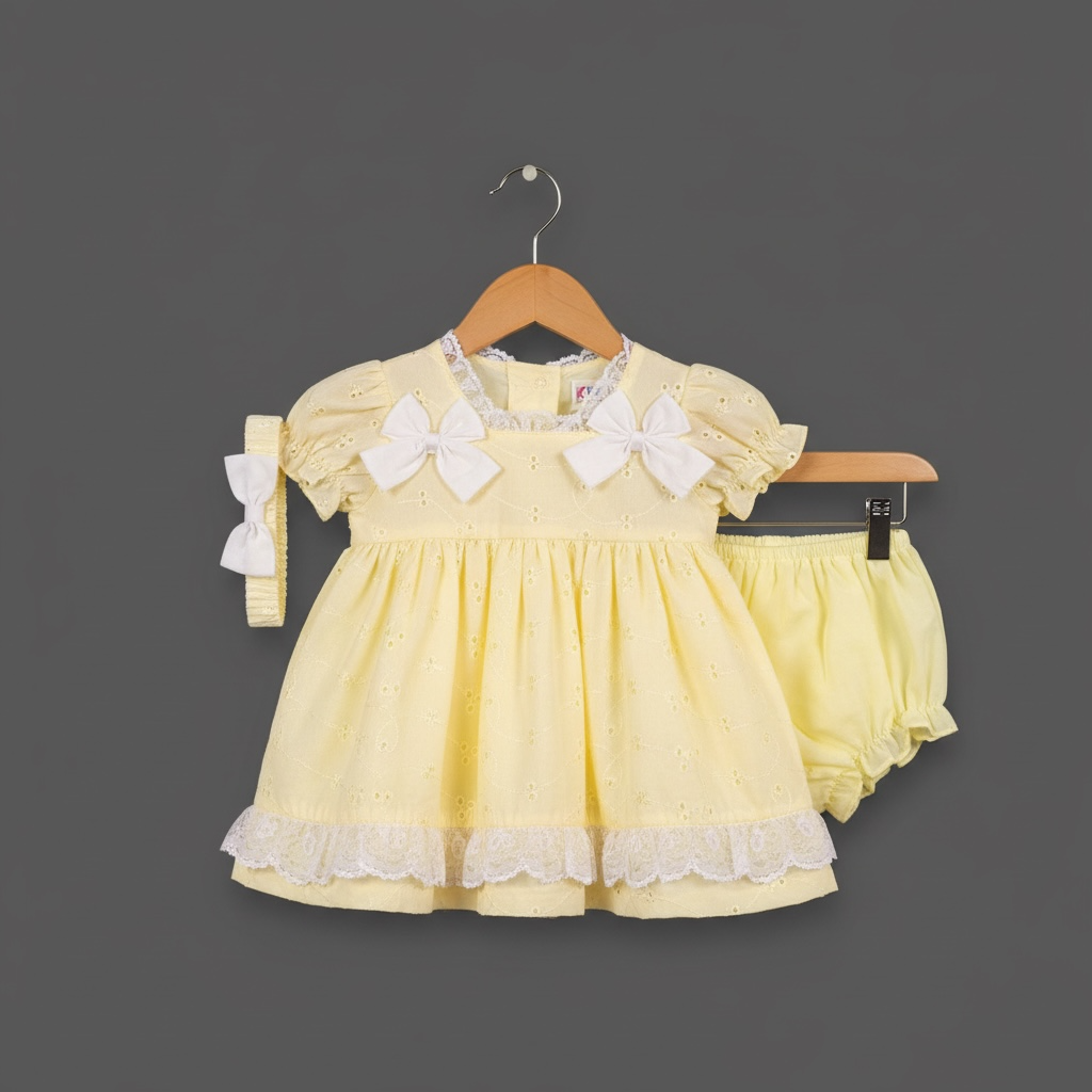 Limón - Bows and Smocked Dress Set