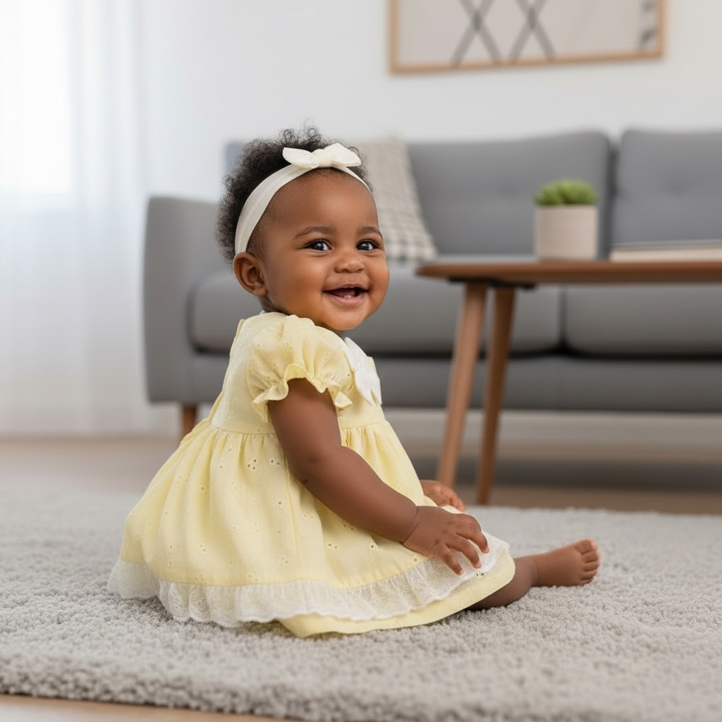 Limón - Bows and Smocked Dress Set